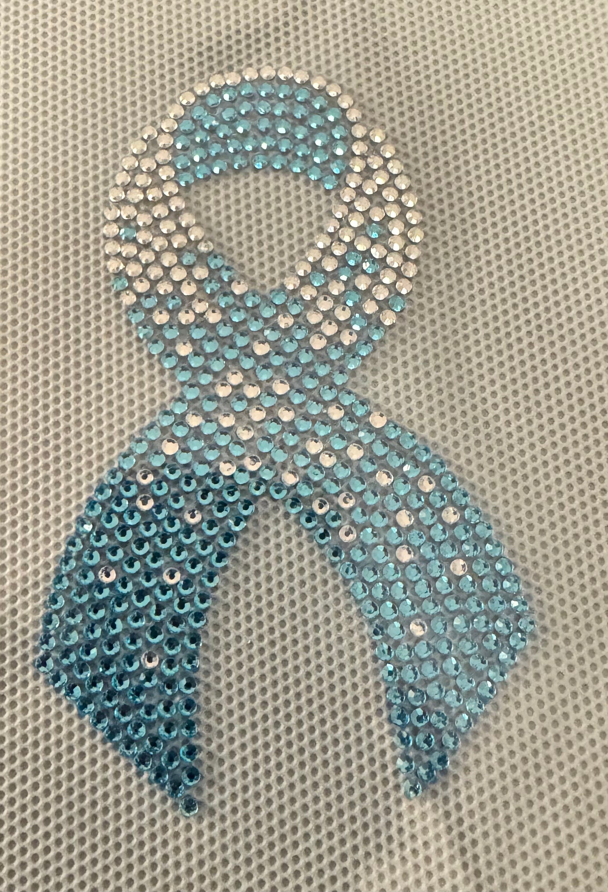 3.5 x 2.5 Aquamarine and Clear Hot Fix Rhinestone Embellishment